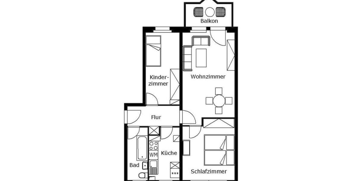 Etagenwohnung Plauen Bahnhofsvorstadt - 3 Zimmer, 58 m&sup2;, 303&euro; | Angebot:24858821