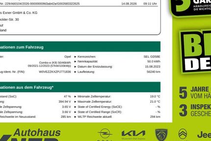 Opel Combo Life 56.241 km 19.900 &euro; Hof 95032