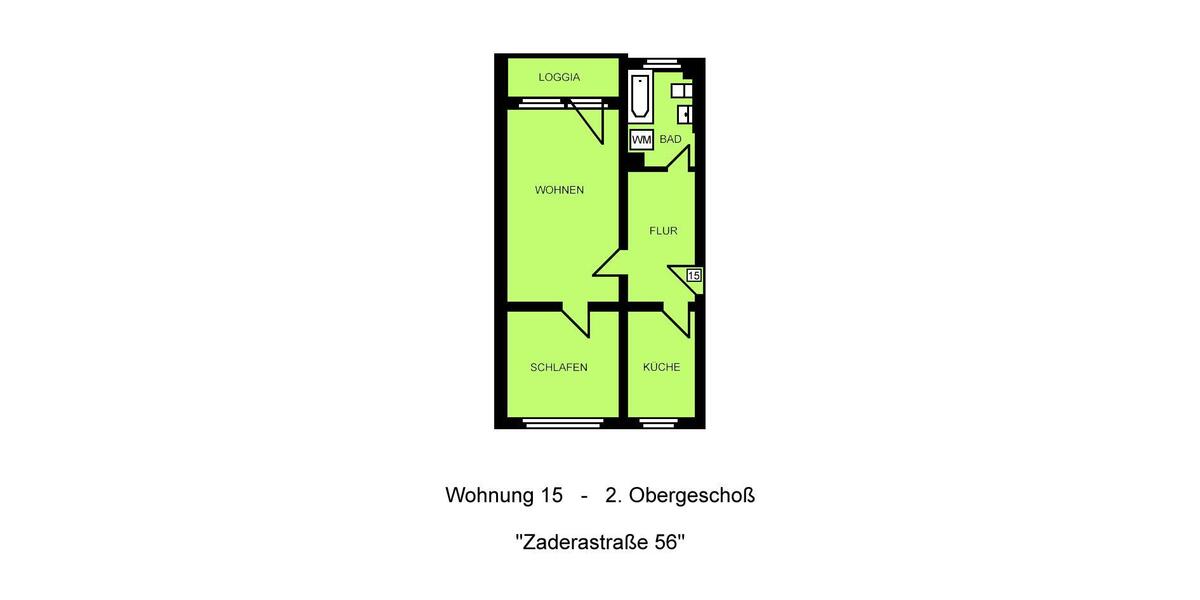 Etagenwohnung Plauen - 2 Zimmer, 57 m&sup2;, 269&euro; | Angebot:25379797