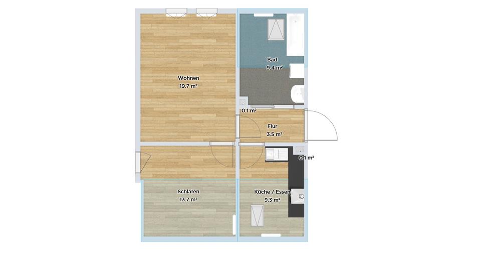 Dachgeschoßwohnung Schöneck/Vogtland Vogtland - 2 Zimmer, 51 m&sup2;, 275&euro; | Angebot:26023065