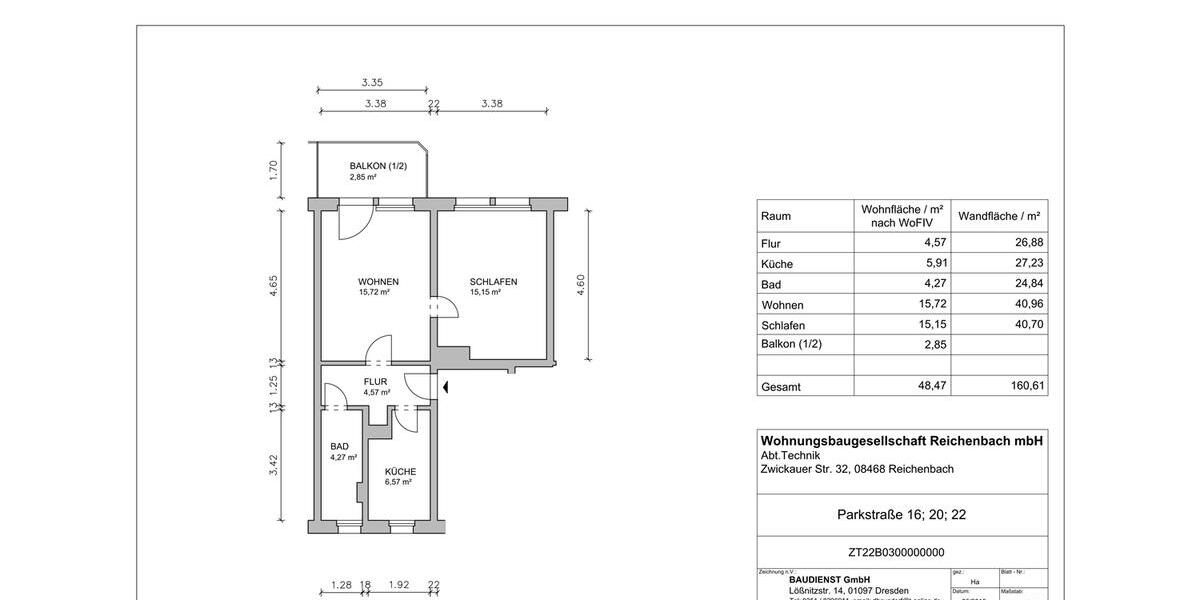 Dachgeschoßwohnung Reichenbach im Vogtland - 2 Zimmer, 48 m&sup2;, 290&euro; | Angebot:26008288