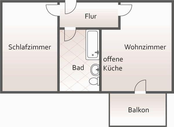 Etagenwohnung Reichenbach im Vogtland Obermylau - 2 Zimmer, 37 m&sup2;, 221&euro; | Angebot:25854237