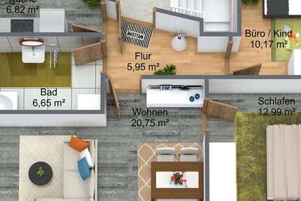 Wohnung Reichenbach - 3 Zimmer, 60 m&sup2;, 295&euro; | Angebot:26741926