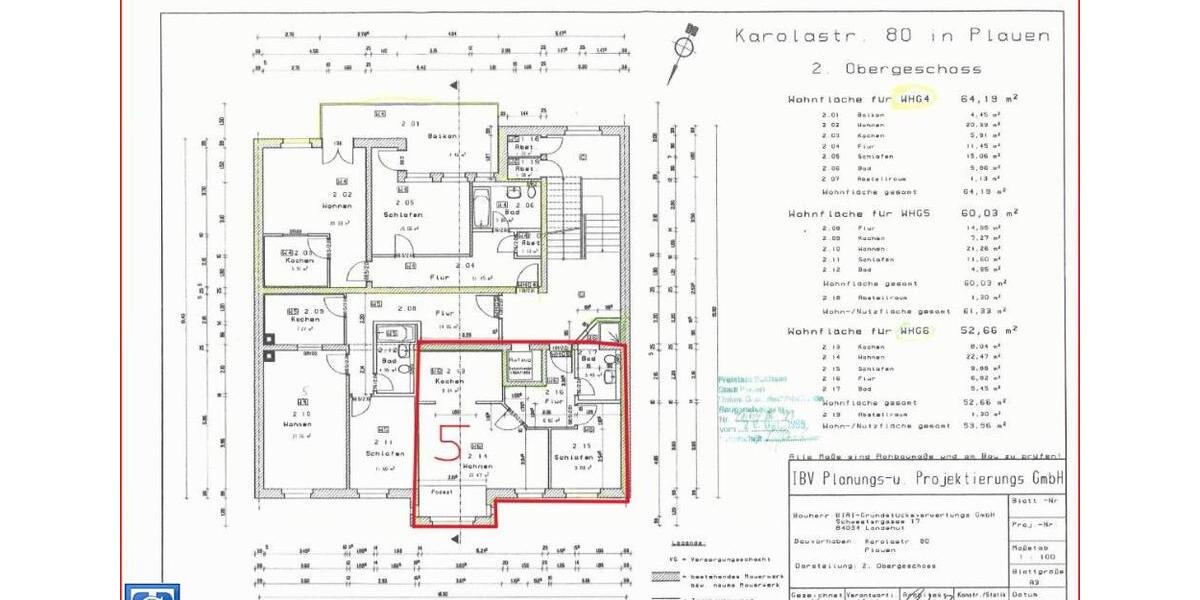 Etagenwohnung Plauen Bahnhofsvorstadt - 2 Zimmer, 61 m&sup2;, 290&euro; | Angebot:19433140