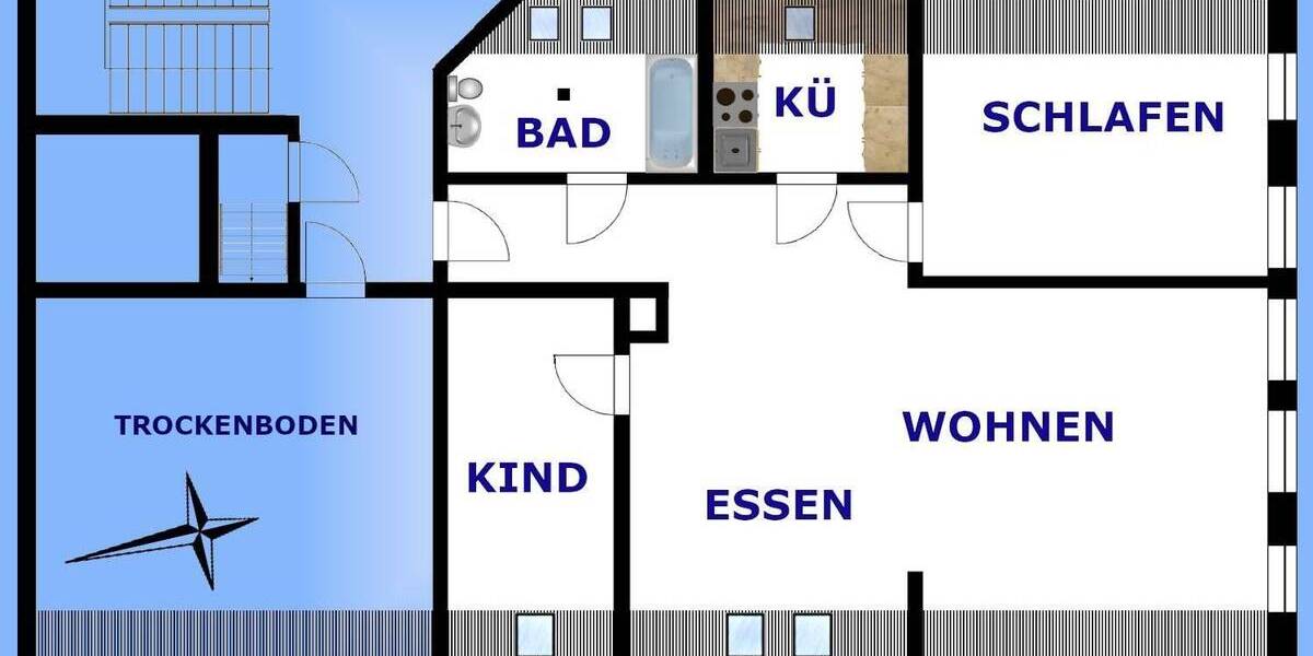Etagenwohnung Greiz Irchwitz - 3 Zimmer, 91 m&sup2;, 495&euro; | Angebot:25678419
