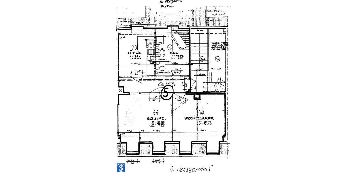 Etagenwohnung Plauen Bahnhofsvorstadt - 2 Zimmer, 74 m&sup2;, 372&euro; | Angebot:21469370