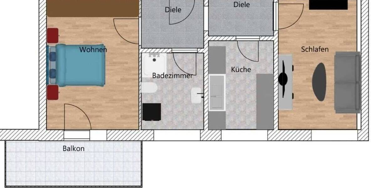 Etagenwohnung Zeulenroda-Triebes Zeulenroda - 2 Zimmer, 48 m&sup2;, 35.000&euro; | Angebot:25769882