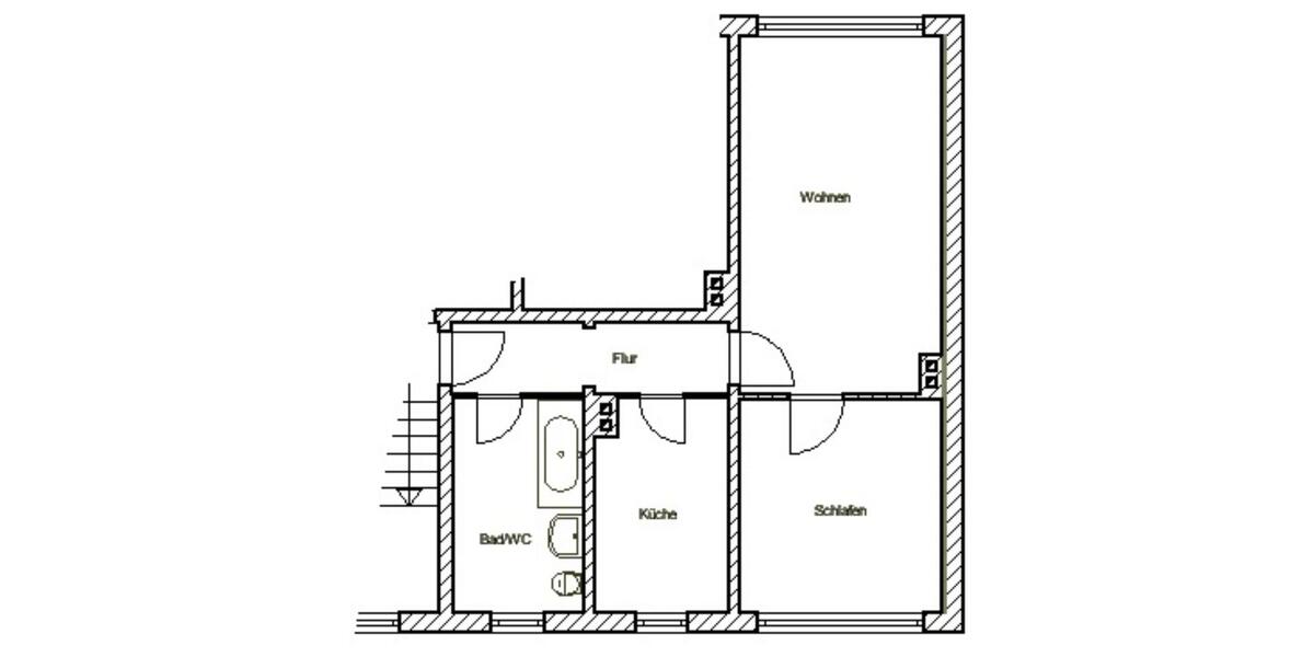 Etagenwohnung Zeulenroda-Triebes Triebes - 2 Zimmer, 51 m&sup2;, 245&euro; | Angebot:25419733