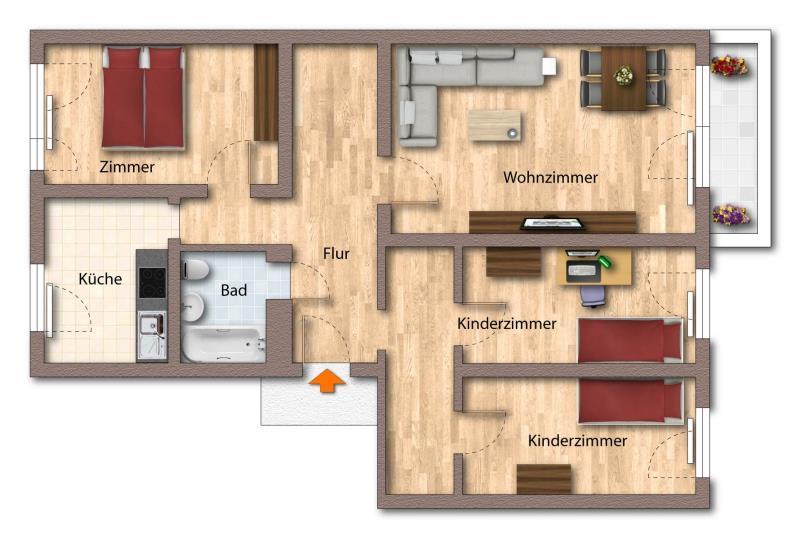 Etagenwohnung Zeulenroda-Triebes Triebes - 4 Zimmer, 82 m&sup2;, 456&euro; | Angebot:24680258