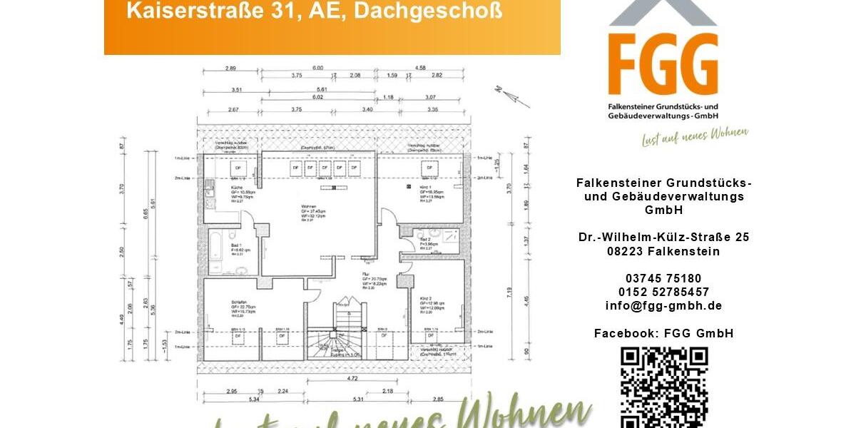 Dachgeschoßwohnung Auerbach/Vogtland Vogtland - 4 Zimmer, 112 m&sup2;, 550&euro; | Angebot:22096780