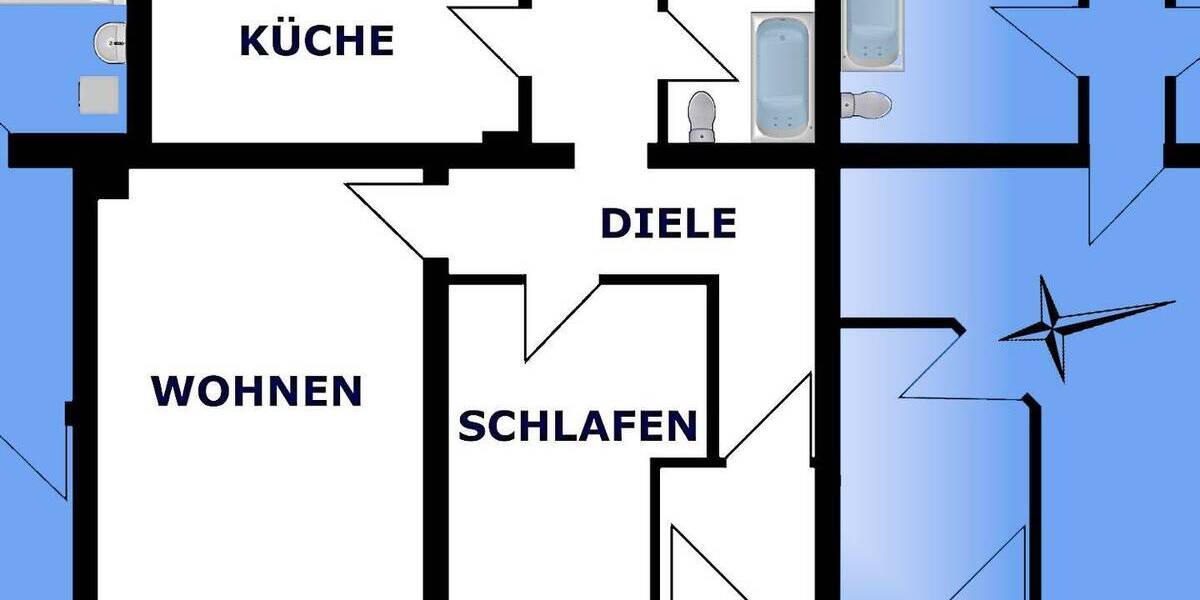 Etagenwohnung Greiz Irchwitz - 2 Zimmer, 62 m&sup2;, 309&euro; | Angebot:25983385