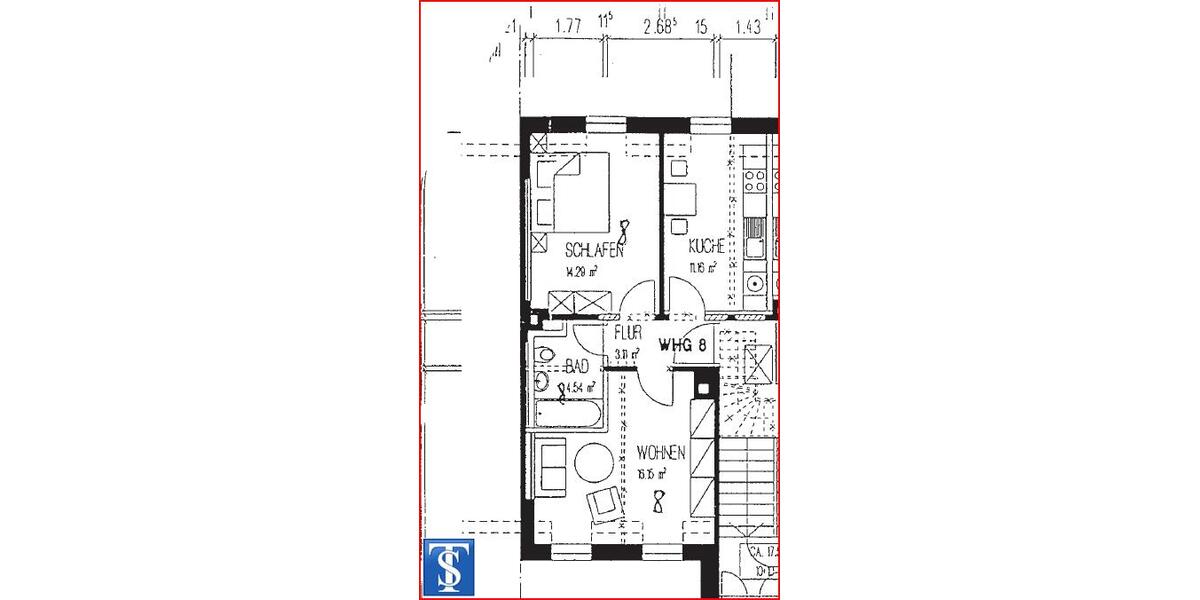 Etagenwohnung Plauen Bahnhofsvorstadt - 2 Zimmer, 50 m&sup2;, 215&euro; | Angebot:24474772