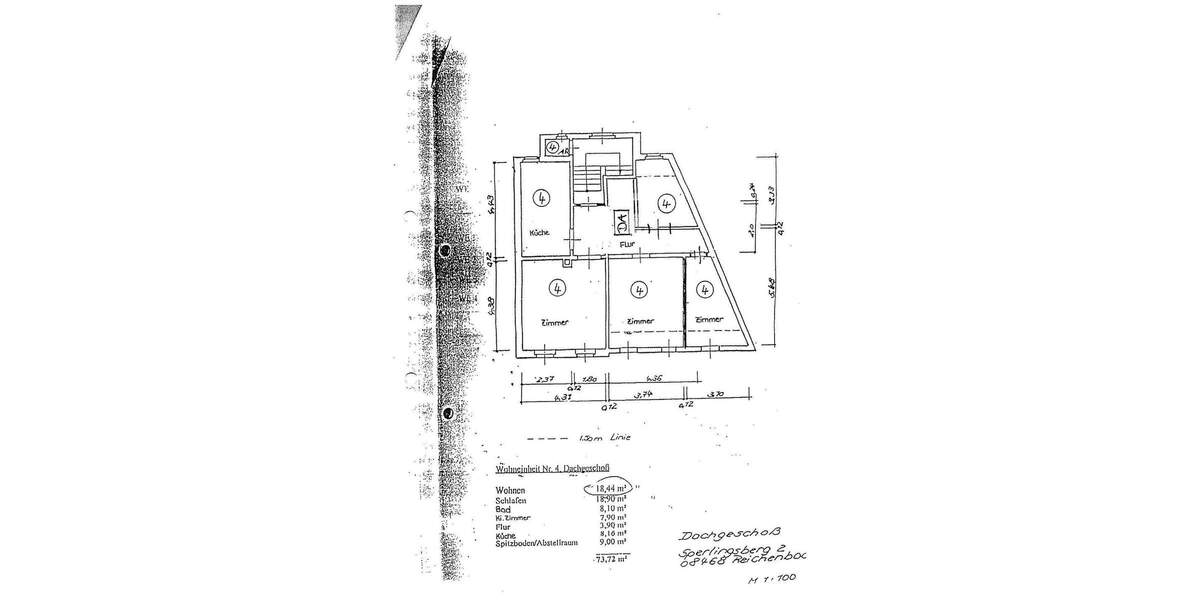 Etagenwohnung Reichenbach im Vogtland Reichenbach - 3 Zimmer, 74 m&sup2;, 450&euro; | Angebot:25665720