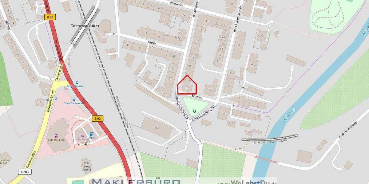 Etagenwohnung Greiz Irchwitz - 3 Zimmer, 77 m&sup2;, 347&euro; | Angebot:25678422