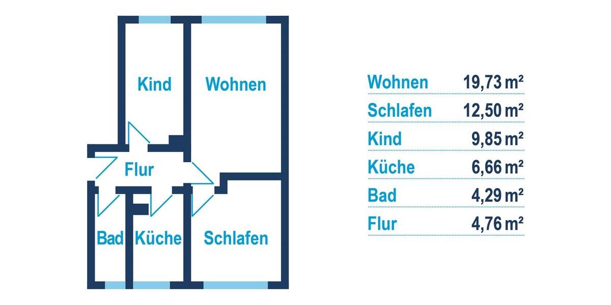 Etagenwohnung Reichenbach im Vogtland - 3 Zimmer, 58 m&sup2;, 350&euro; | Angebot:25271891