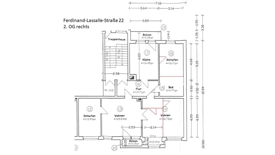 Etagenwohnung Falkenstein/Vogtland Vogtland - 5 Zimmer, 117 m&sup2;, 585&euro; | Angebot:24432146