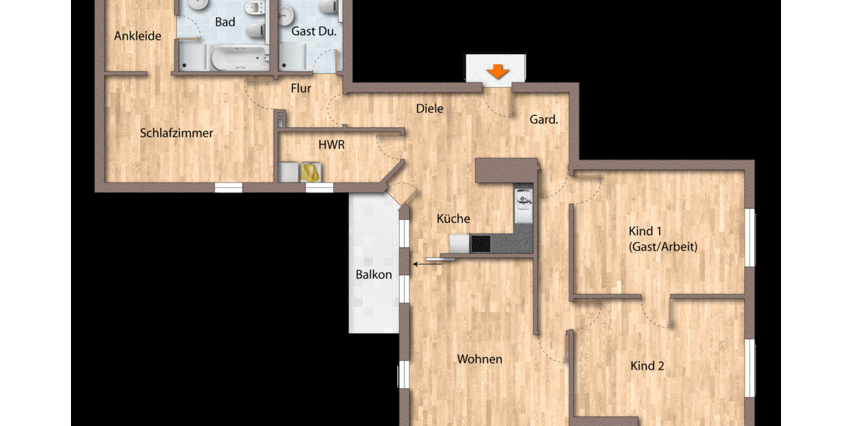 Etagenwohnung Hof Innenstadt - 4 Zimmer, 135 m&sup2;, 951&euro; | Angebot:25682808