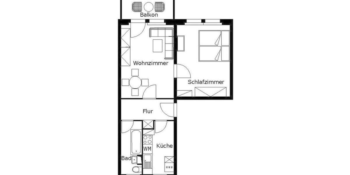 Etagenwohnung Plauen Alt Chrieschwitz - 2 Zimmer, 48 m&sup2;, 290&euro; | Angebot:23214655