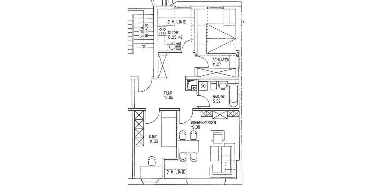 Etagenwohnung Plauen Haselbrunn - 3 Zimmer, 65 m&sup2;, 360&euro; | Angebot:25776606