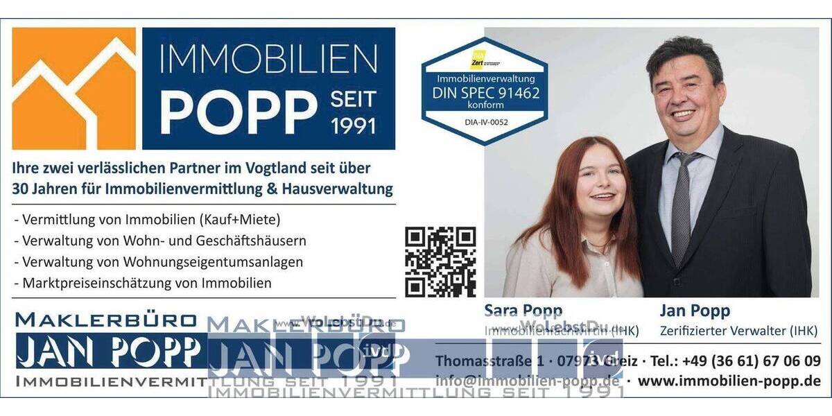 Etagenwohnung Greiz - 2 Zimmer, 61 m&sup2;, 49.000&euro; | Angebot:25729317